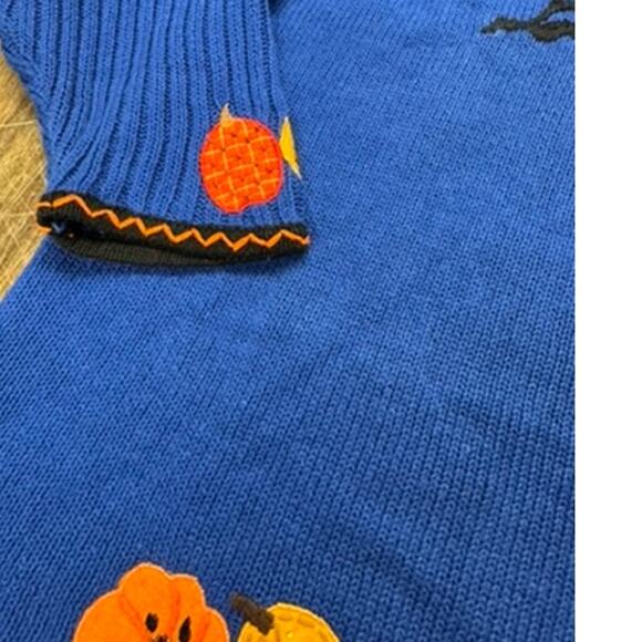 "STUNNING HALLOWEEN" Zip Up Sweater,Lots of Embellishments,Giant Owl On Back - Picture 8 of 12